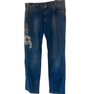 Versace Vintage Womens Jeans Size 33 Blue Couture Applique Denim Casual New